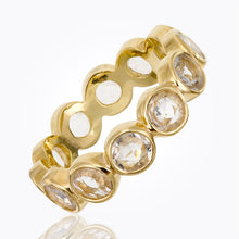Load image into Gallery viewer, 18K Eternity Ring with rose cut white sapphire