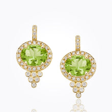Load image into Gallery viewer, 18K Pavé Halo Pyramid Earrings