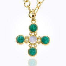 Load image into Gallery viewer, 18K Classic Five-Stone Cross
