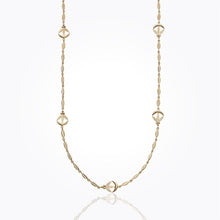 Load image into Gallery viewer, 18K Lotus Link Necklace in diamond