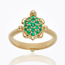 Load image into Gallery viewer, 18K Pavé Turtle Ring