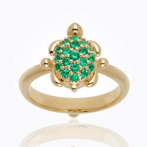 18K Pavé Turtle Ring