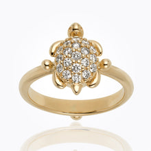 Load image into Gallery viewer, 18K Pavé Turtle Ring