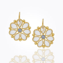 Load image into Gallery viewer, 18K Large Flower Earrings with rose cut sapphire