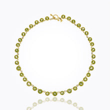 Load image into Gallery viewer, 18K Single Round Necklace with peridot and diamond - 18''
