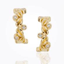 Load image into Gallery viewer, 18K Small Oliva Hoop Earrings with diamond