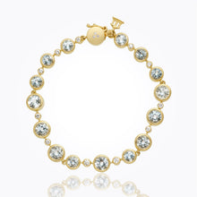 Load image into Gallery viewer, 18K Single Round Bracelet with aquamarine and diamond