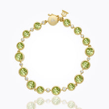 Load image into Gallery viewer, 18K Round Bracelet with peridot and diamond