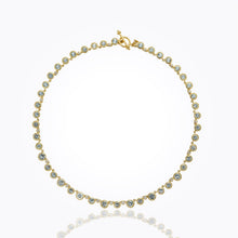 Load image into Gallery viewer, 18K Single Round Necklace with aquamarine and diamond - 18''