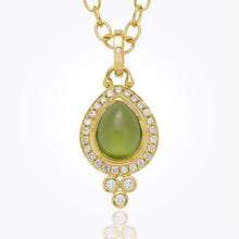 Load image into Gallery viewer, 18K Pave Halo Pear Drop Pendant