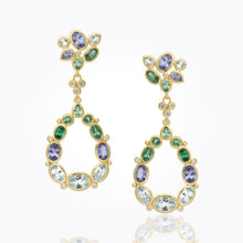Load image into Gallery viewer, 18K Anima Cluster Pear Drop Earrings