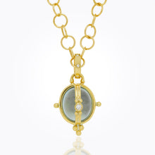 Load image into Gallery viewer, 18K Locket with aquamarine and diamond