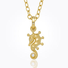 Load image into Gallery viewer, 18K Seahorse Pendant with diamond
