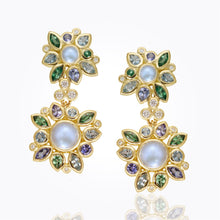 Load image into Gallery viewer, 18K Anima Double Cluster Earrings