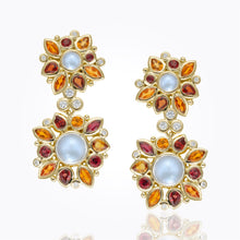 Load image into Gallery viewer, 18K Anima Double Cluster Earrings