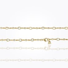 Load image into Gallery viewer, 18K Classic Longchain Necklace with pear rose cut and faceted white sapphire