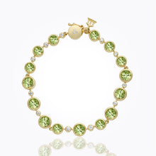 Load image into Gallery viewer, 18K Round Bracelet with peridot and diamond