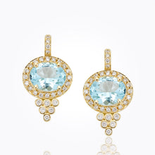 Load image into Gallery viewer, 18K Pavé Halo Pyramid Earrings