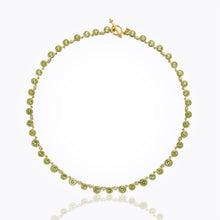 Load image into Gallery viewer, 18K Single Round Necklace with peridot and diamond - 18''
