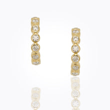 Load image into Gallery viewer, 18K Eternity Hoop Earrings with diamond
