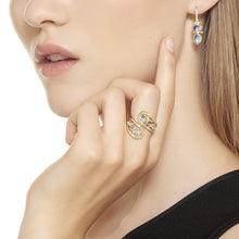 Load image into Gallery viewer, 18K Dynasty Double Moon Earrings