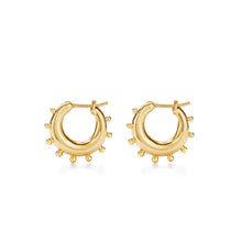 Load image into Gallery viewer, 18K Small Granulated Hoop Earrings
