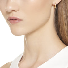 Load image into Gallery viewer, 18K Small Granulated Hoop Earrings