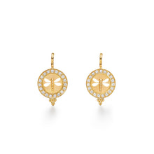 Load image into Gallery viewer, 18K Pavé Halo Cutout Dragonfly Earrings