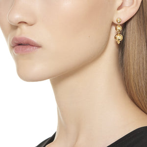 18K Large Cosmos Triple Drop Earrings