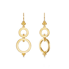 Load image into Gallery viewer, 18K Double Ring Spin Earrings