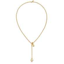 Load image into Gallery viewer, 18K Bird Necklace with Crystal Y-Drop